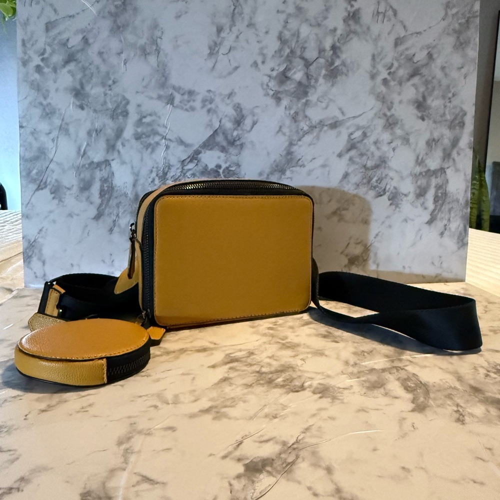 Zara Mustard Belt Bag with Black Strap